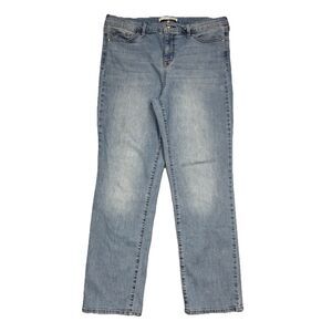 Ella Moss Straight Jeans Womens 12 Blue High Rise Stretch Denim Measures 34x27.5